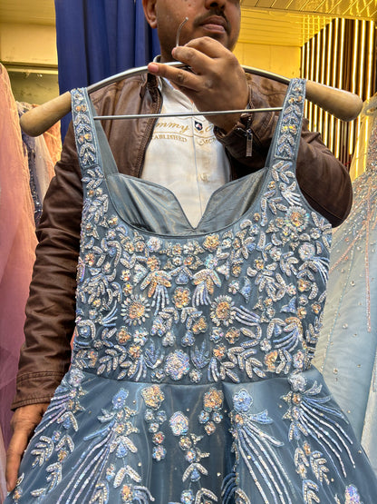 Majestic grey blue gown