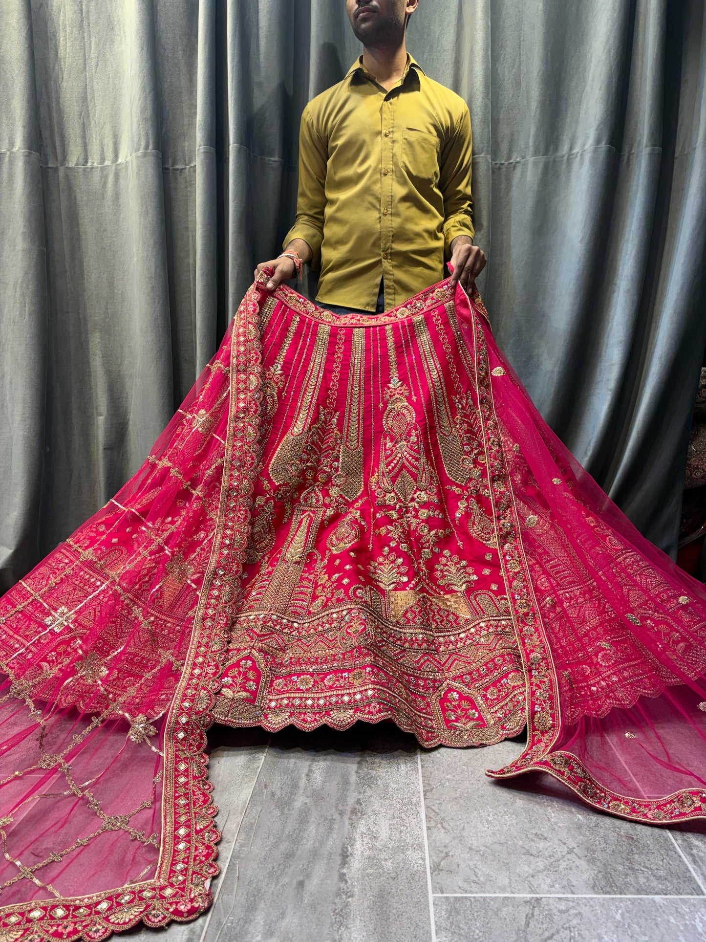 Khoobsurat Rani pink peacock Bridal Lehenga