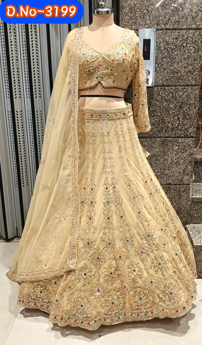Yellow Haldi Mehendi jewellery theme Crop Top Lehenga