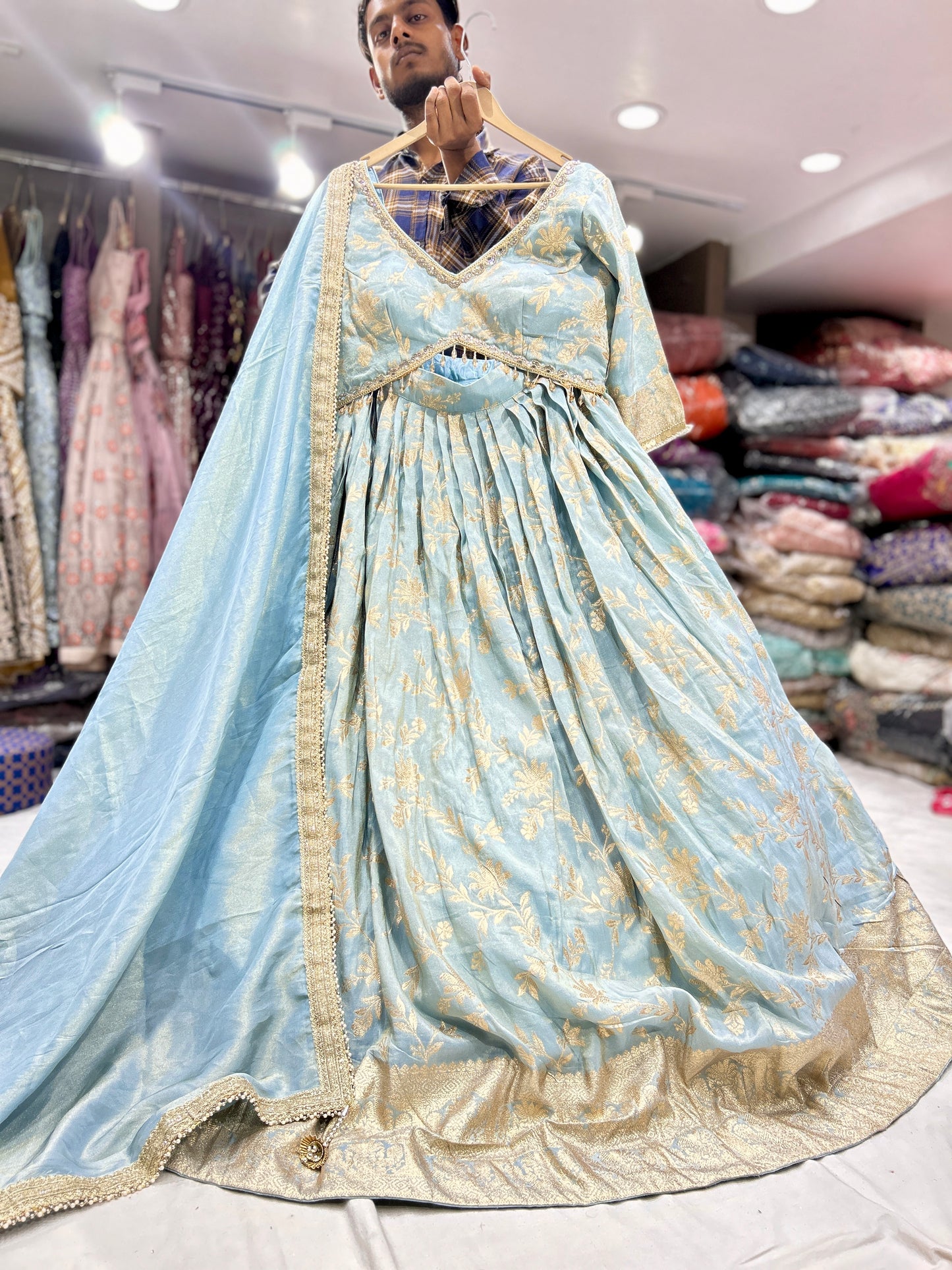 Something different blue Lehenga