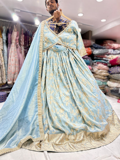 Something different blue Lehenga