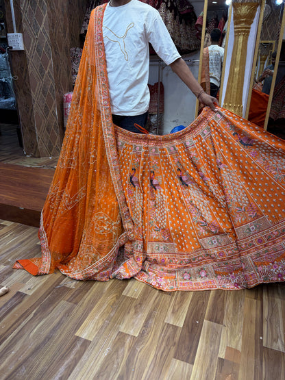 Mustard Peacock Haldi Mehendi Lehenga