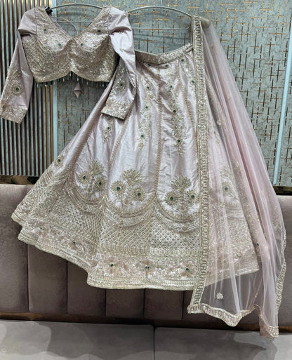 Baby Pink Crop Top Lehenga