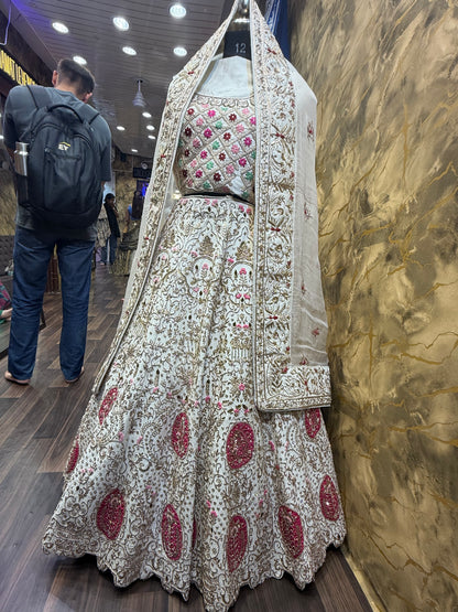 White Designer Heavy Lehenga