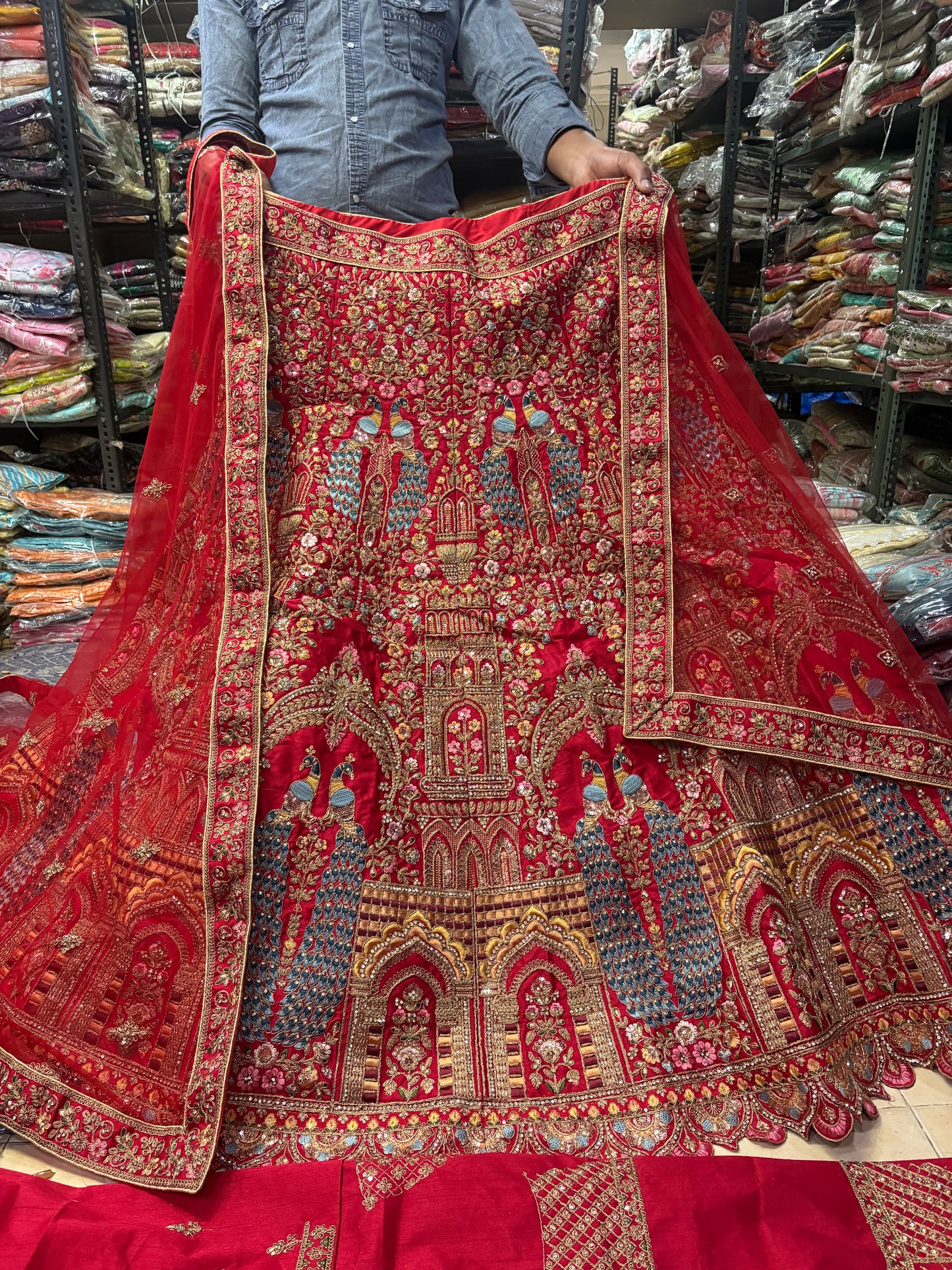 Gorgeous Rani pink peacock bridal Lehenga