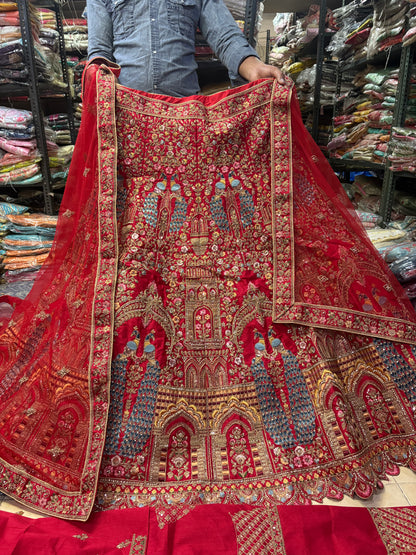 Gorgeous Rani pink peacock bridal Lehenga