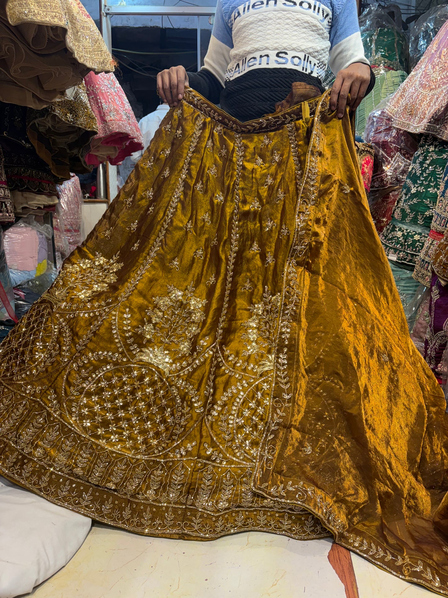 Glamorous Mustard golden Lehenga