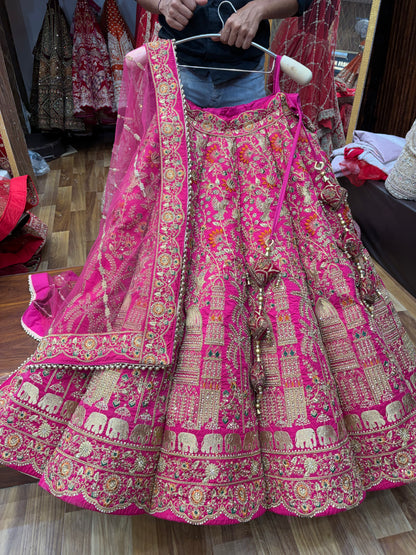 Rani pink Ball Bridal Lehenga