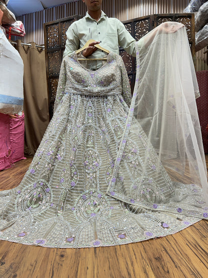 Fantastic peach crop top Lehenga