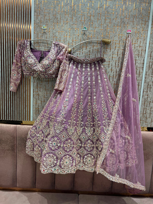 Pink Crop Top Lehenga