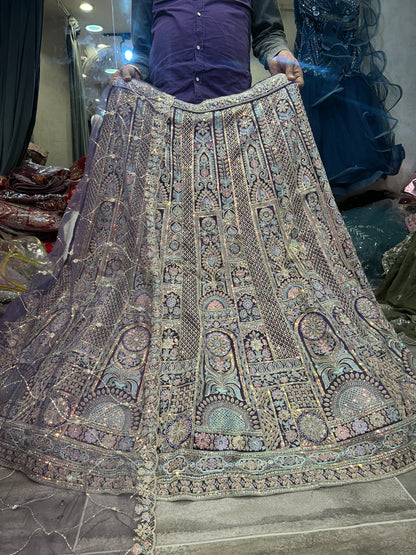 Pretty purple handwork Lehenga