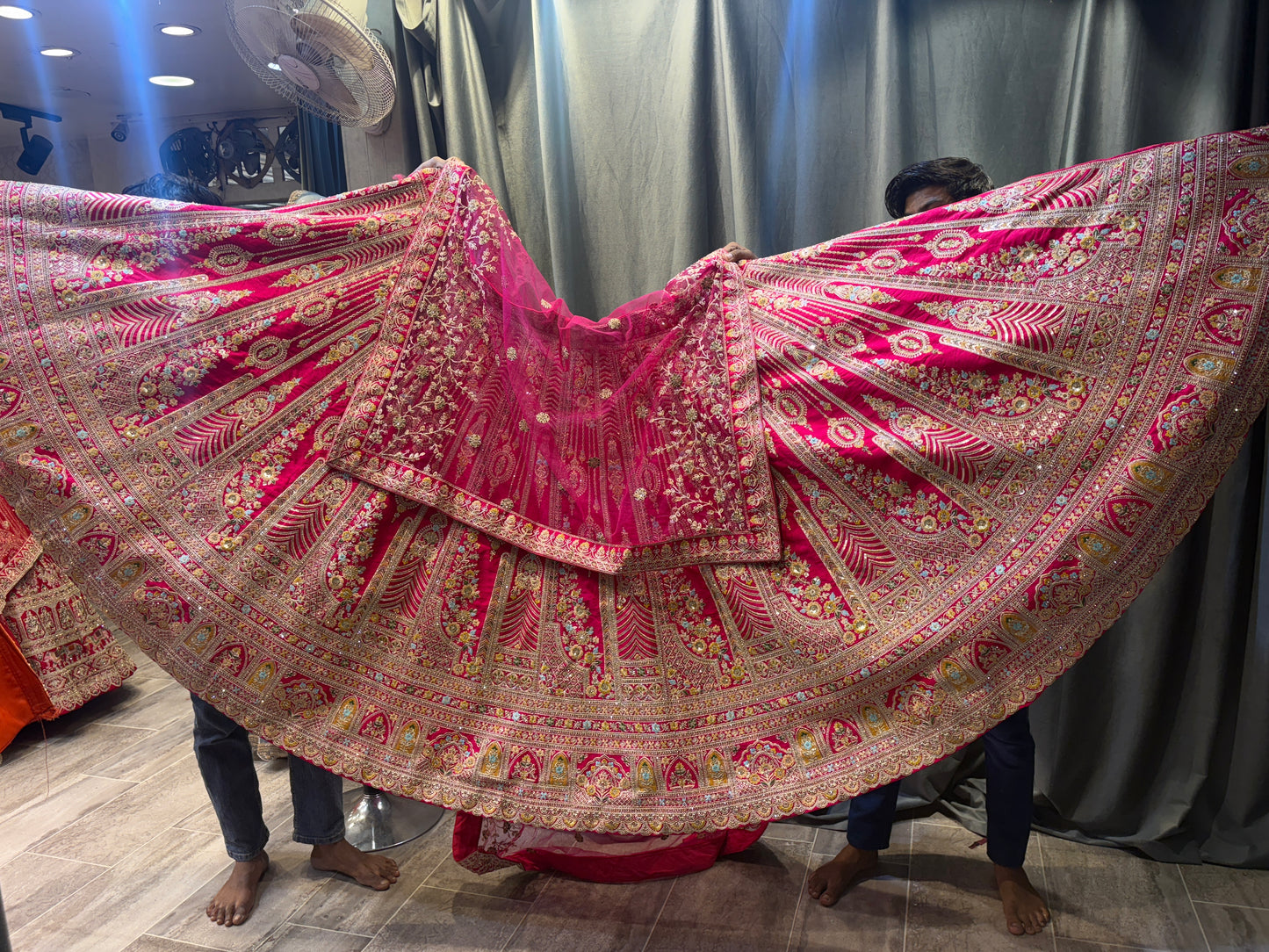 Gorgeous Rani pink Crop Top Lehenga