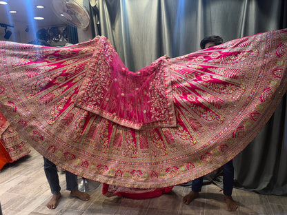 Gorgeous Rani pink Crop Top Lehenga