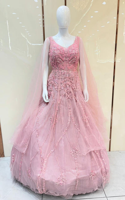 Lavender peach Pink gown
