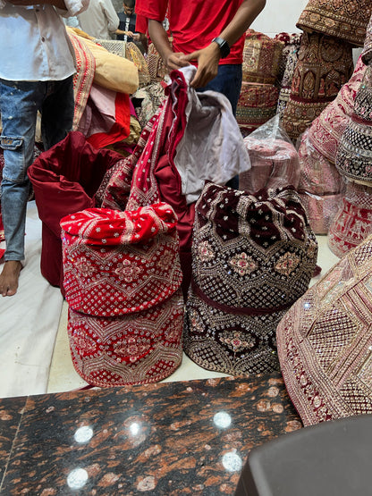 Cherry maroon bridal lehenga