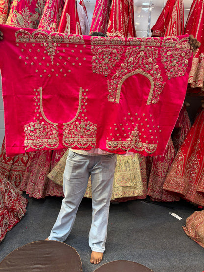 Rani Pink Peacock Designer Bridal Lehenga