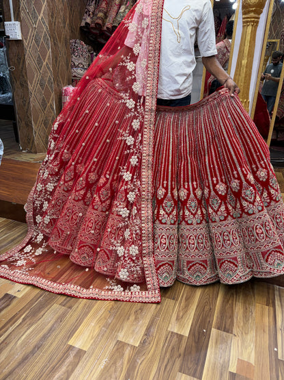 Red Designer Ball Bridal Lehenga