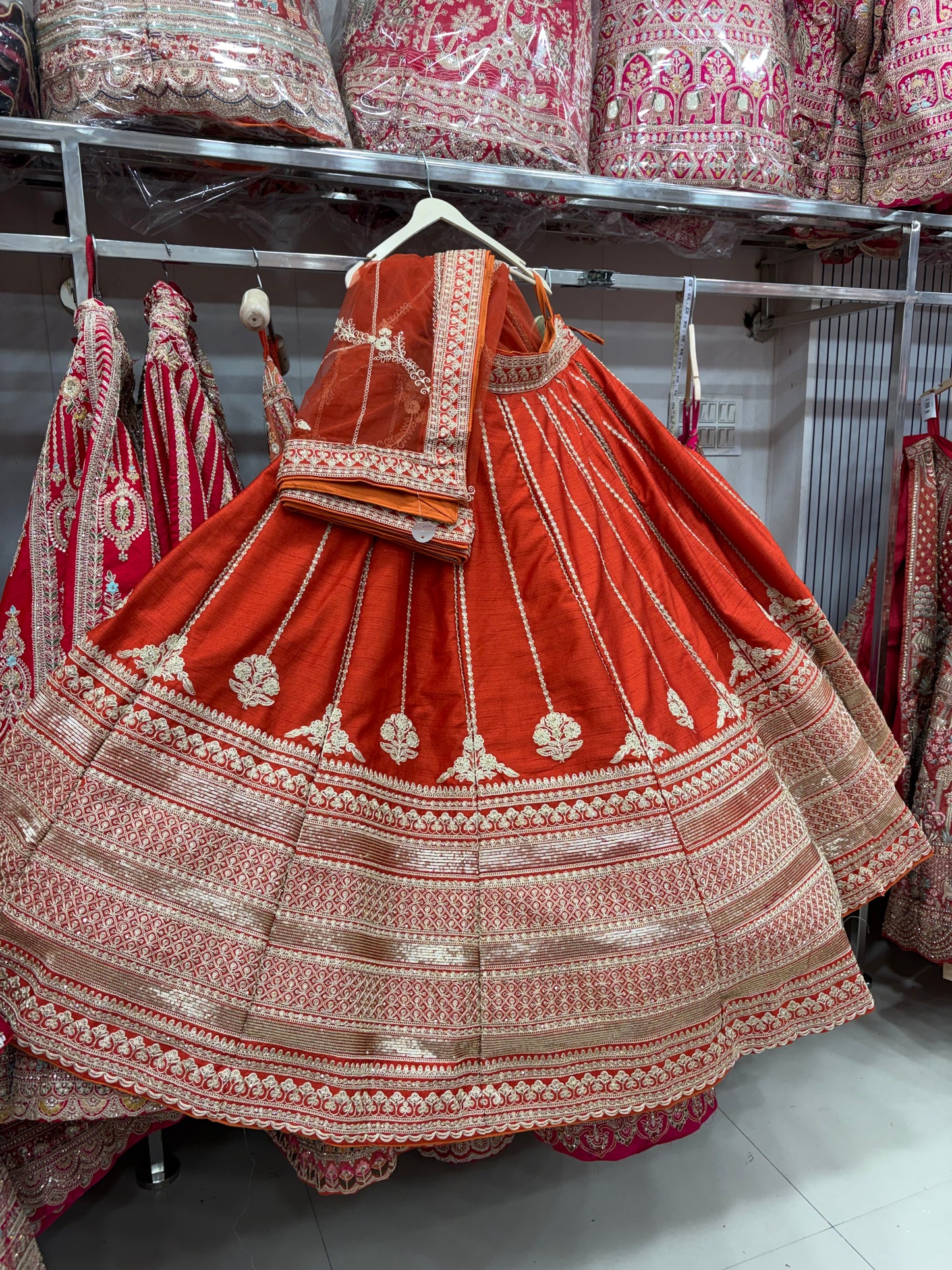 Rust Orange Bridal Lehenga