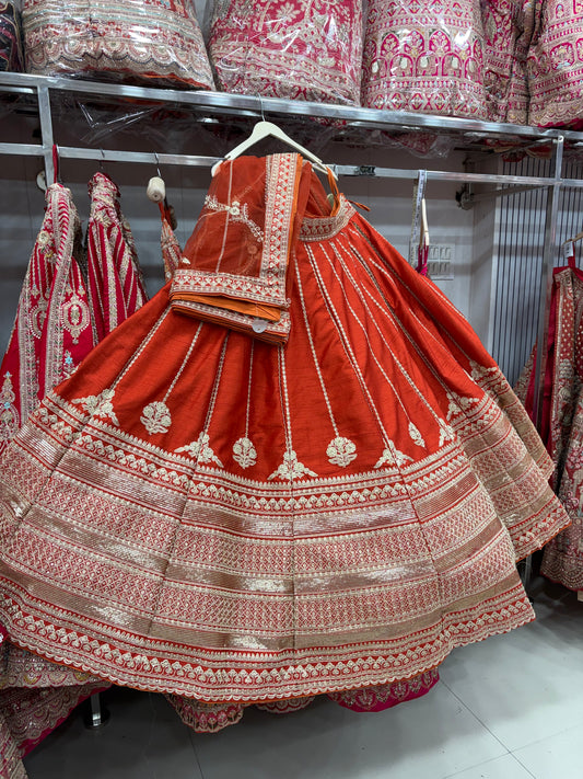 Rust Orange Bridal Lehenga