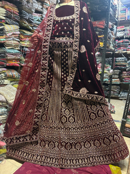 Amazing maroon Bridal Lehenga