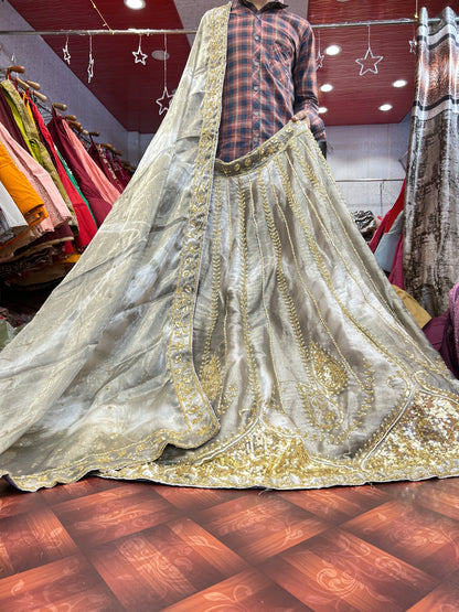 Gorgeous light golden handmade lehenga