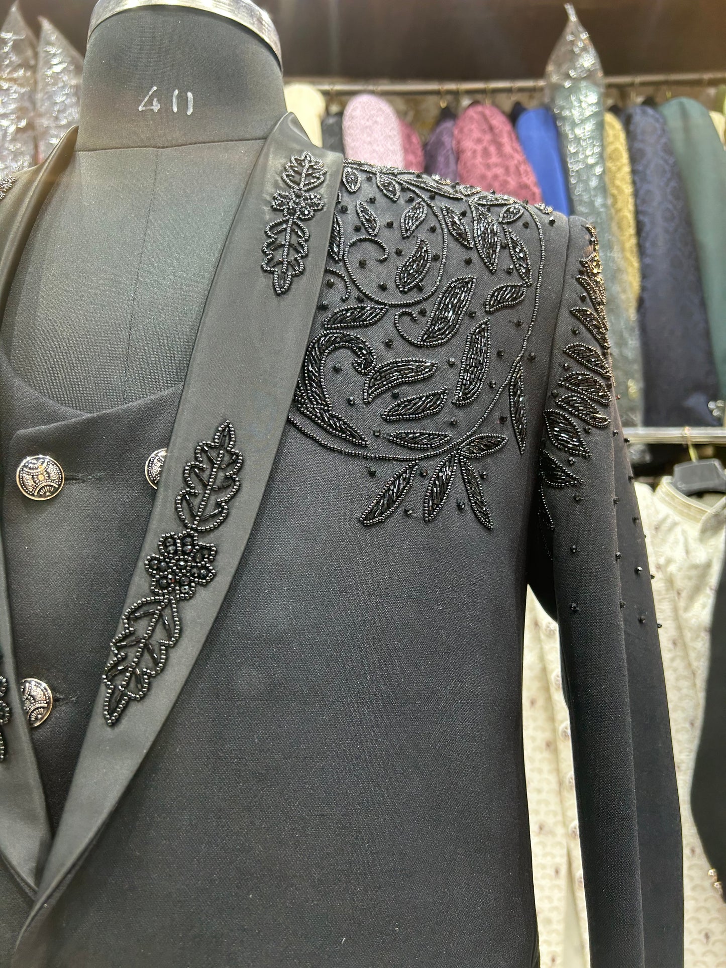 Charming black groom outfit