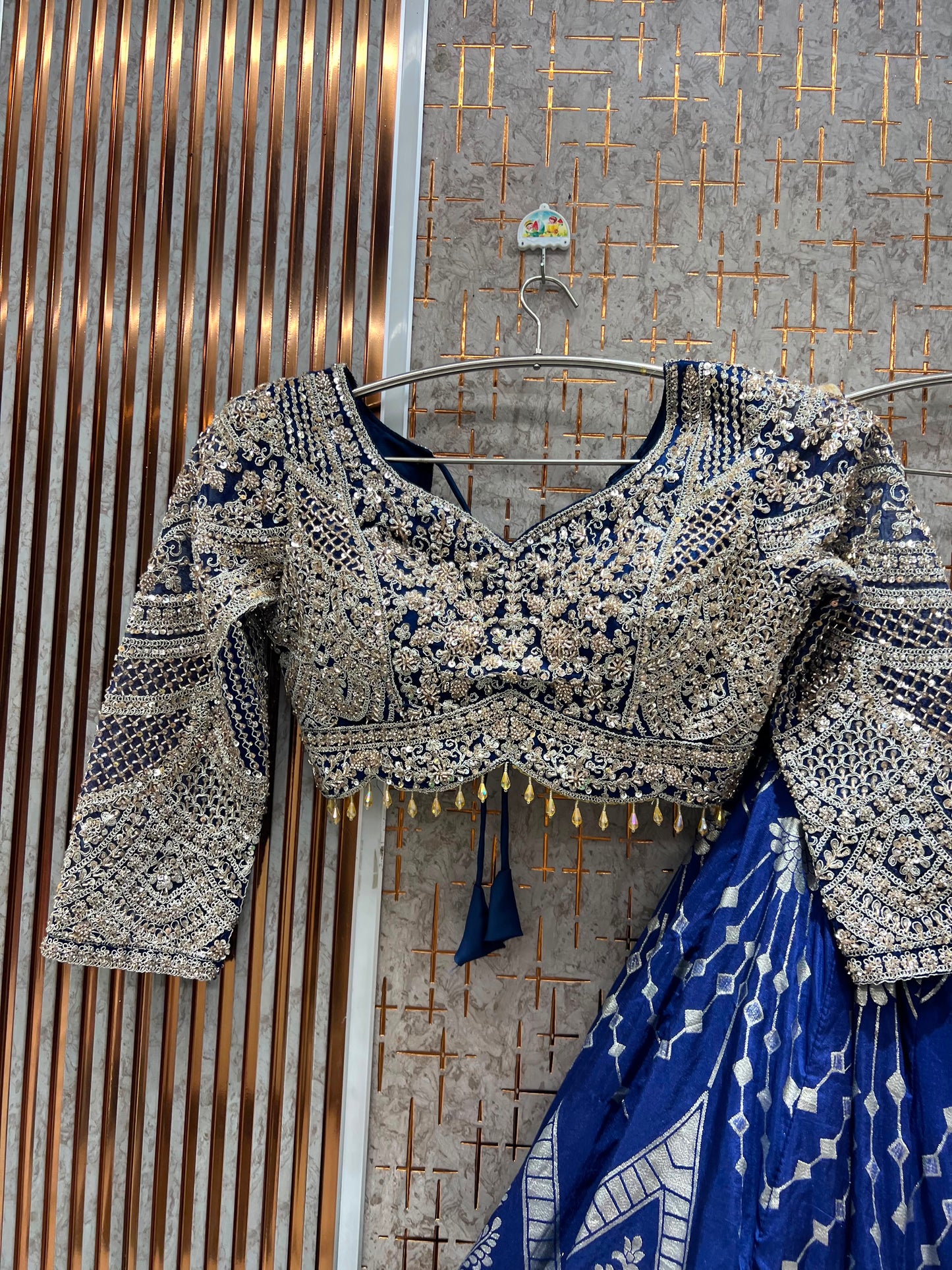 Rust Orange Designer Crop Top Lehenga