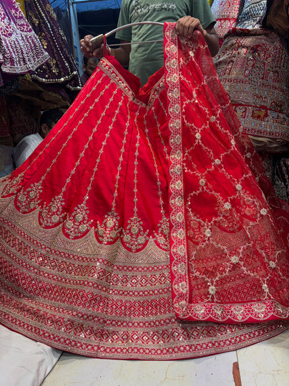 Glamorous Rani pink Bridal Lehenga