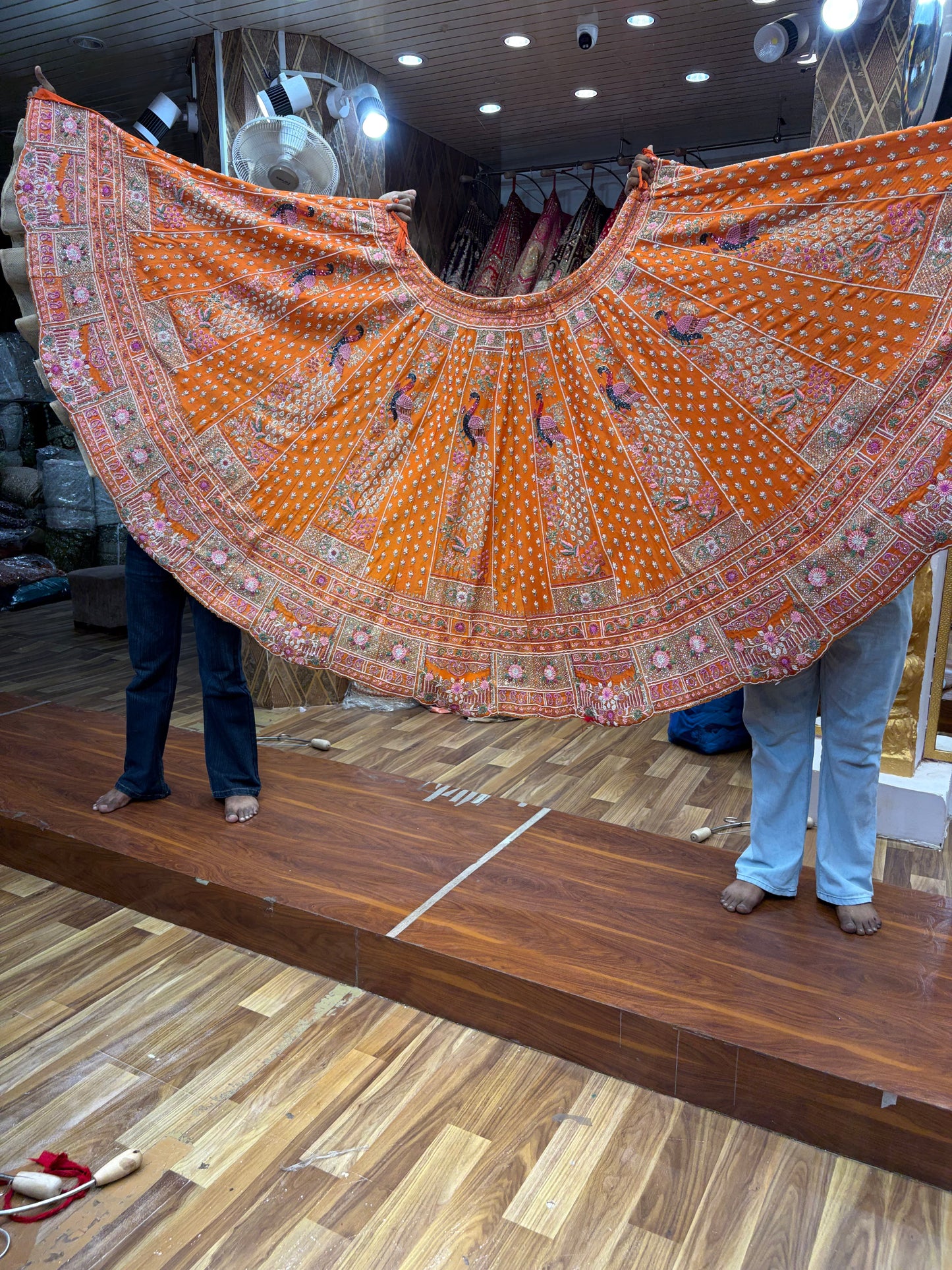 Mustard Peacock Haldi Mehendi Lehenga