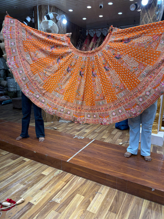 Mustard Peacock Haldi Mehendi Lehenga