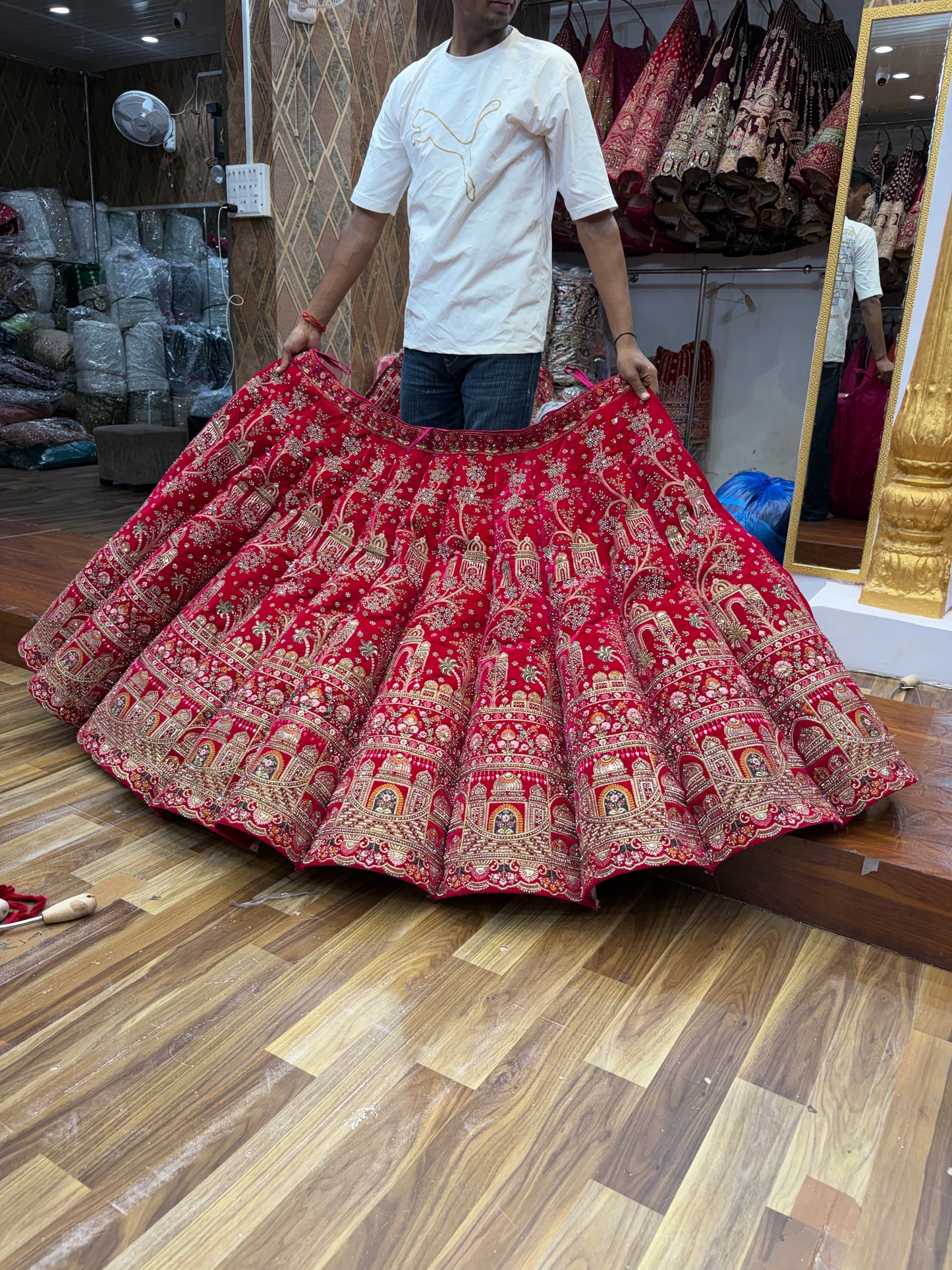 Rani Pink Peacock Ball Designer Lehenga