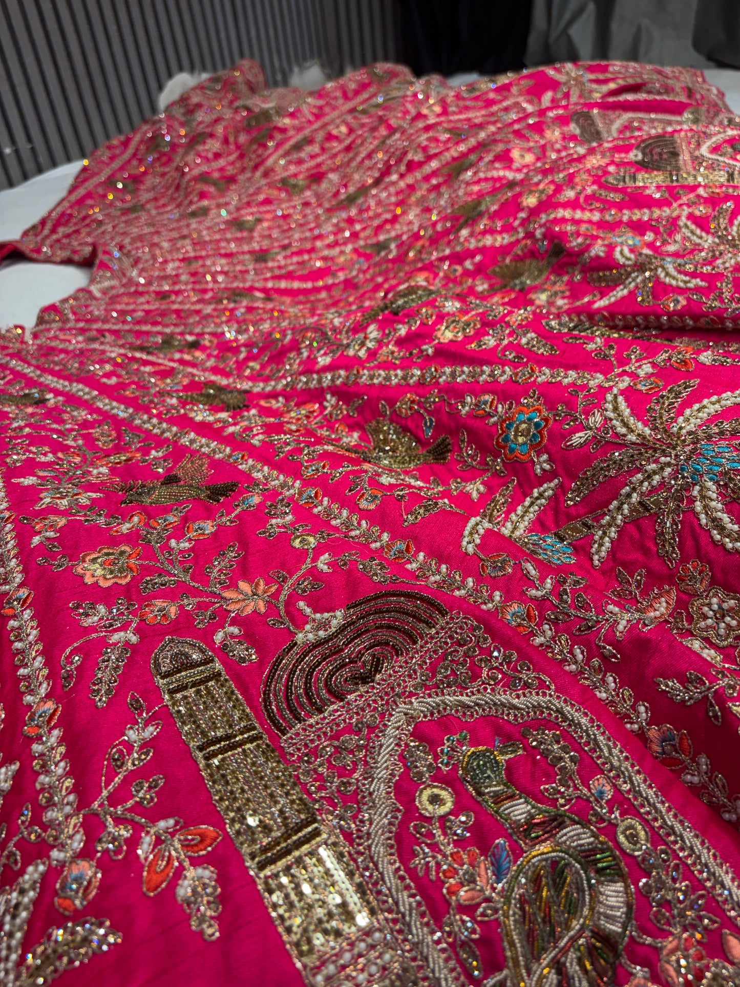 Khoobsurat rani pink peacock handwork bridal Lehenga
