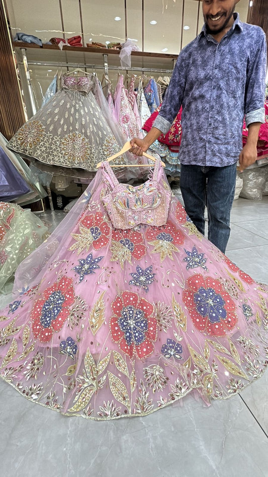 Pdp Baby Pink Crop Top Lehenga