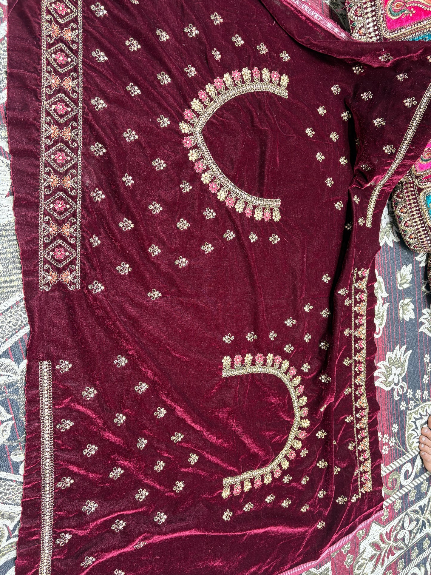 Fabulous maroon Doli barat ball bridal Lehenga