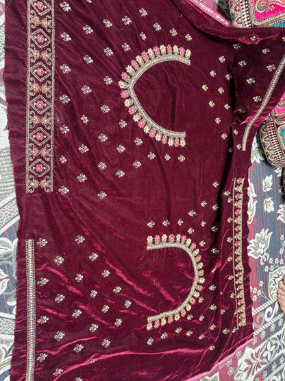 Fabulous maroon Doli barat ball bridal Lehenga
