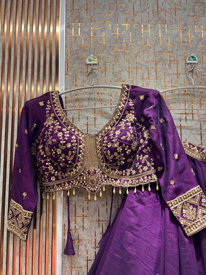 Lavender purple Crop top Lehenga (Copy)