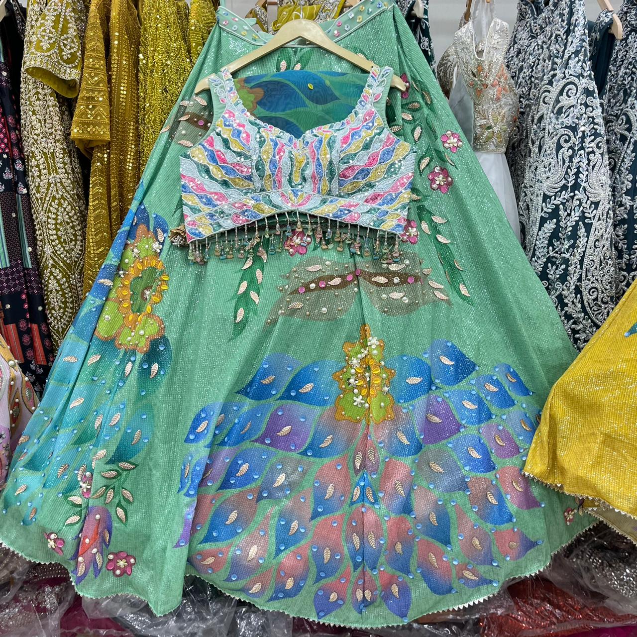 Rust orange PDP Crop Top Lehenga