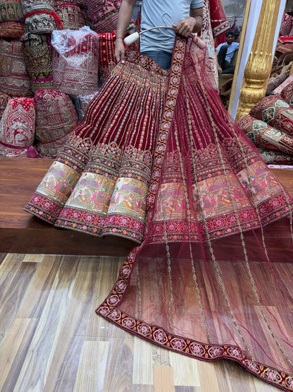 Maroon Ball Bridal Lehenga