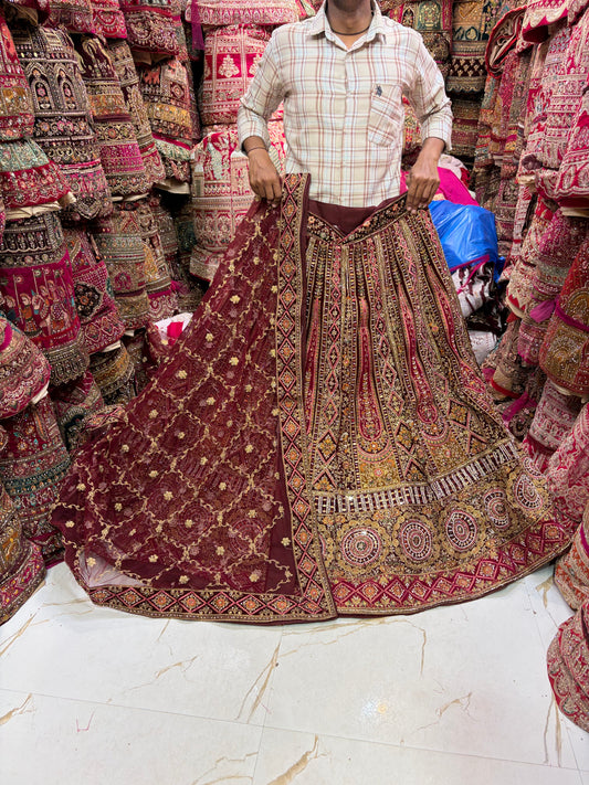 Maroon bridal Lehenga