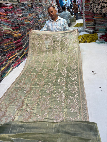 Lavishing green saree