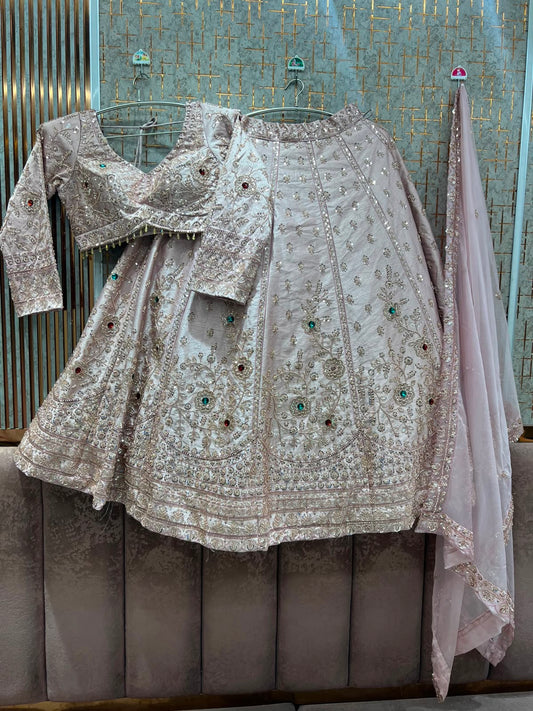White Crop Top Lehenga