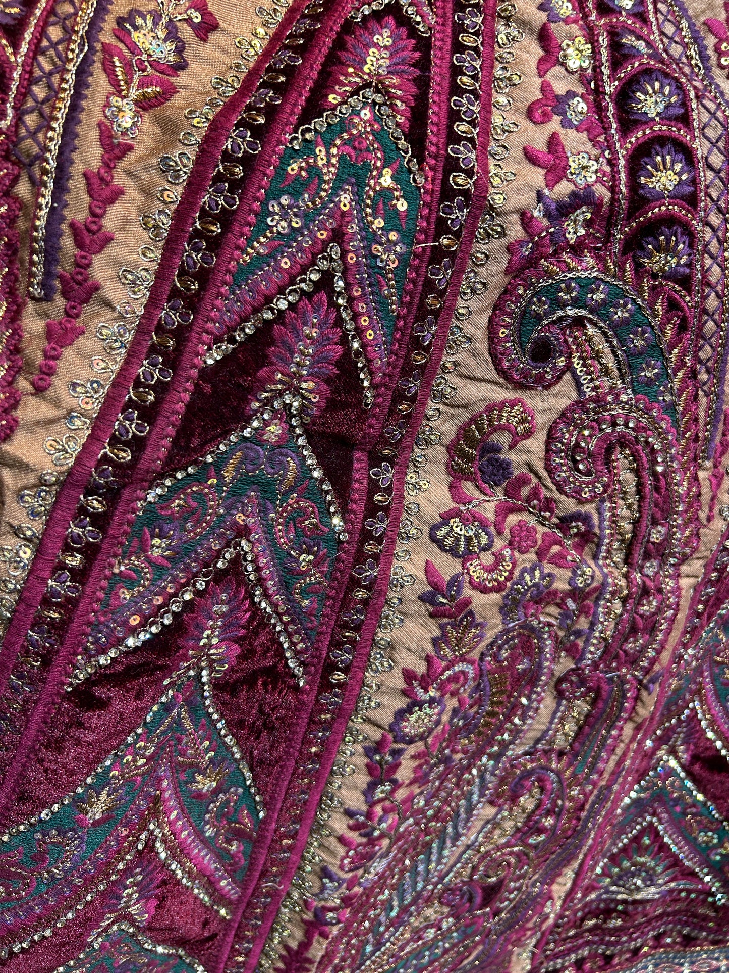 Heavy maroon Rajwada marwadi bridal lehenga