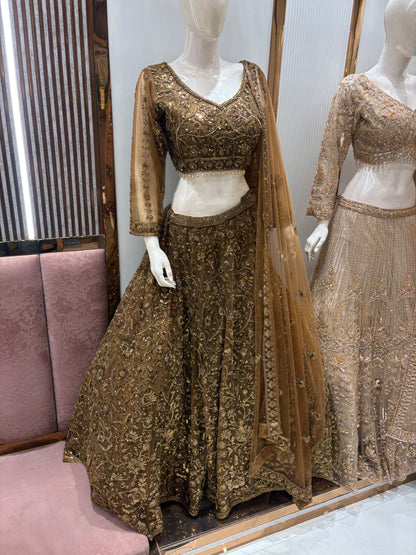 Amazing golden Crop top Lehenga