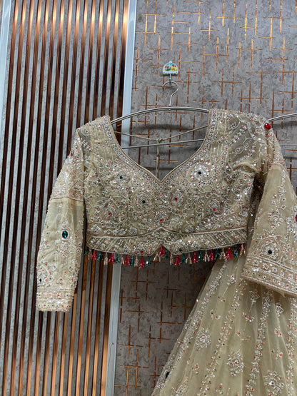 Mustard Crop Top Lehenga