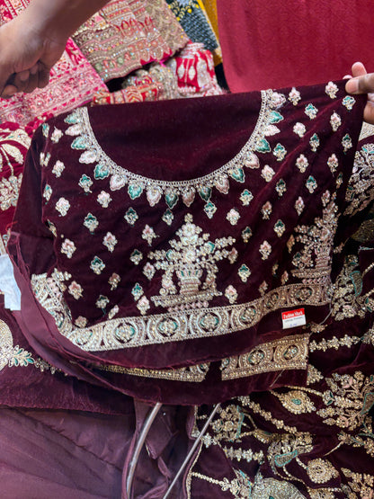 Beautiful maroon bridal Lehenga