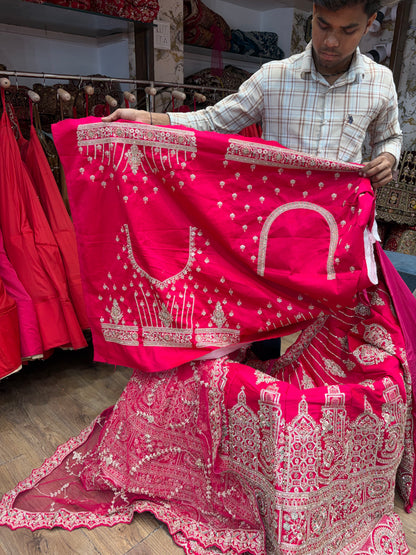 Rani pink Bridal Lehenga