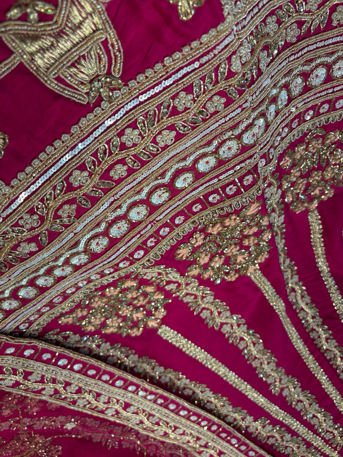 Tremendous rani pink handwork Doli Barat bridal Lehenga