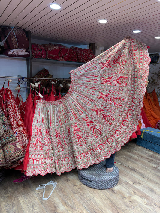 Rust orange Bridal Lehenga