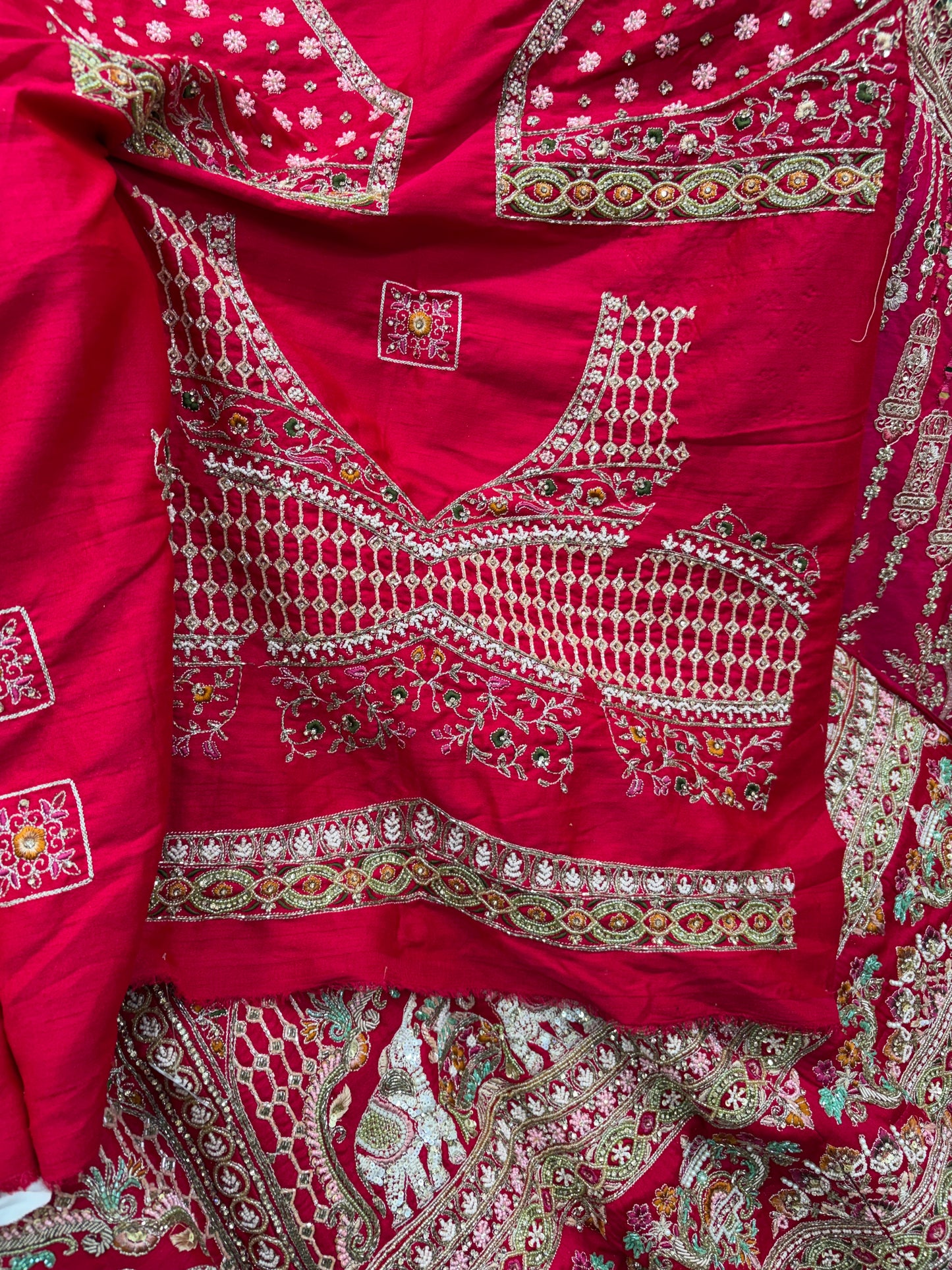 Rani pink Gajraj Bridal Lehenga