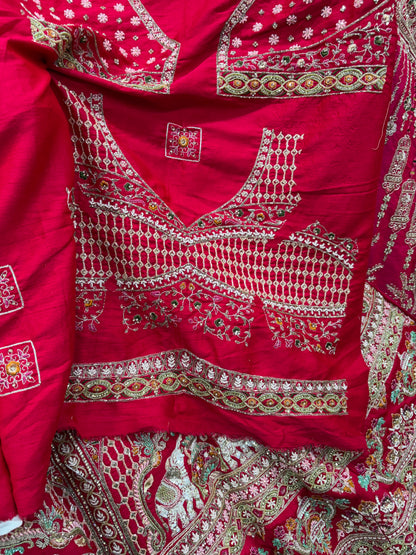 Rani pink Gajraj Bridal Lehenga